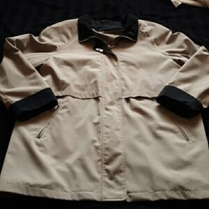 Westbound Tan Trench Coat with Black Trim